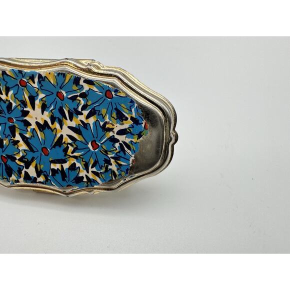 Vintage Gold Tone Floral Design Lipstick Holder with Mirror Japan Made Retro - Picture 2 of 9